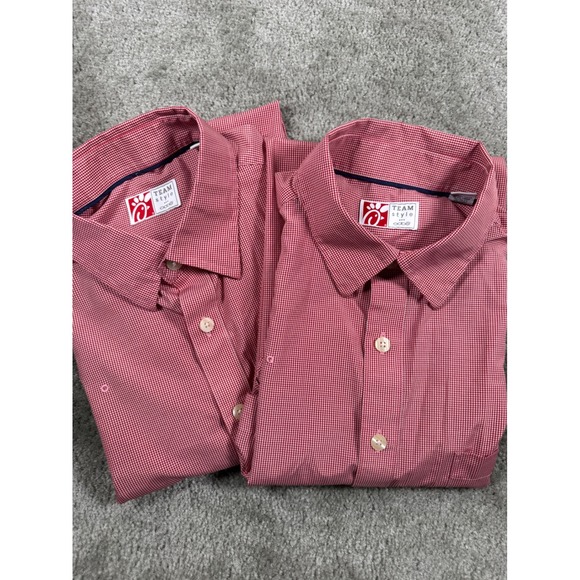 oobe Other - Chick-Fil-A Team Style Oobe Men Red Gingham Button Down Shirt Short Sleeve Med.